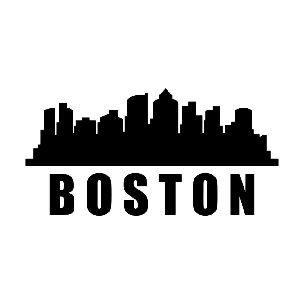 horizonte de boston ilustrado em um fundo branco vetor