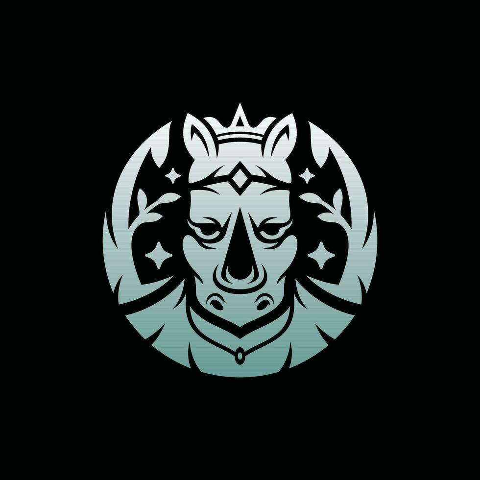 rinoceronte deusa ilustração logotipo projeto, logotipo ícone Projeto modelo. Deméter, aqui afrodite, Héstia, plano moderno vetor ilustração