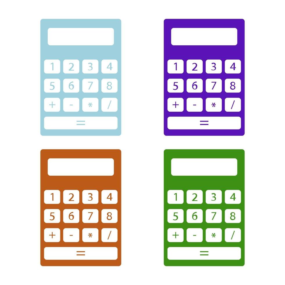 calculadora ilustrada em um fundo branco vetor