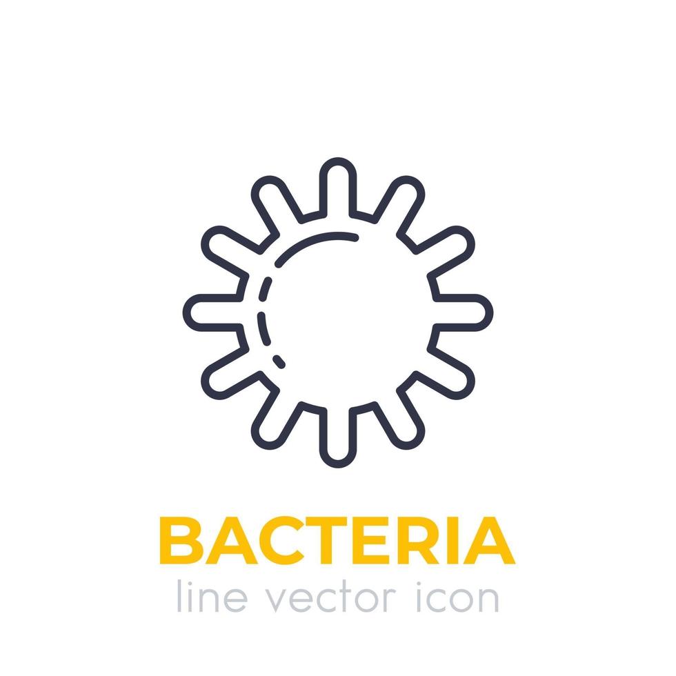 bactérias, ícone de linha de vetor de micróbio