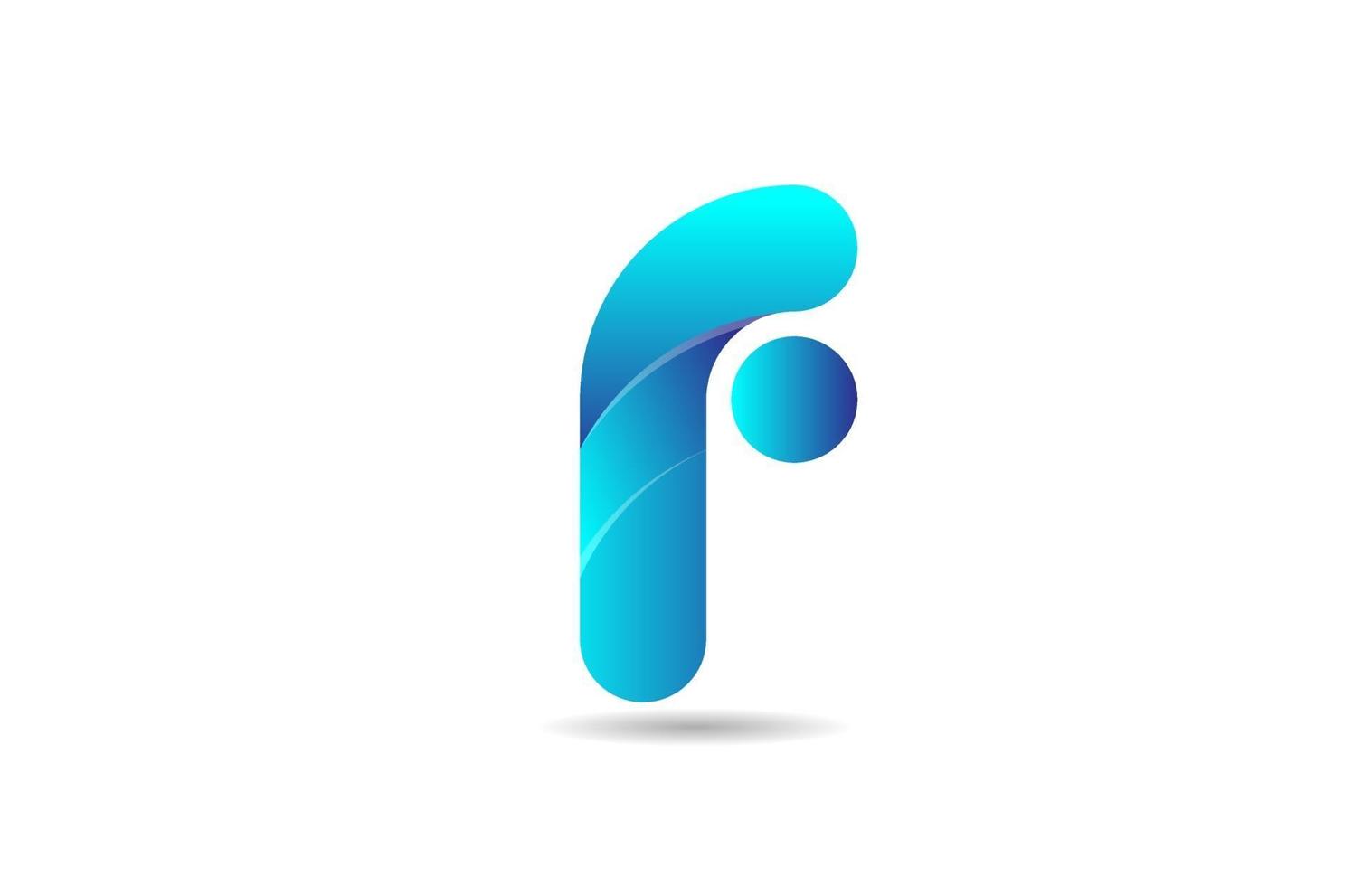 logotipo gradiente azul f ícone de design de letra do alfabeto para empresa vetor