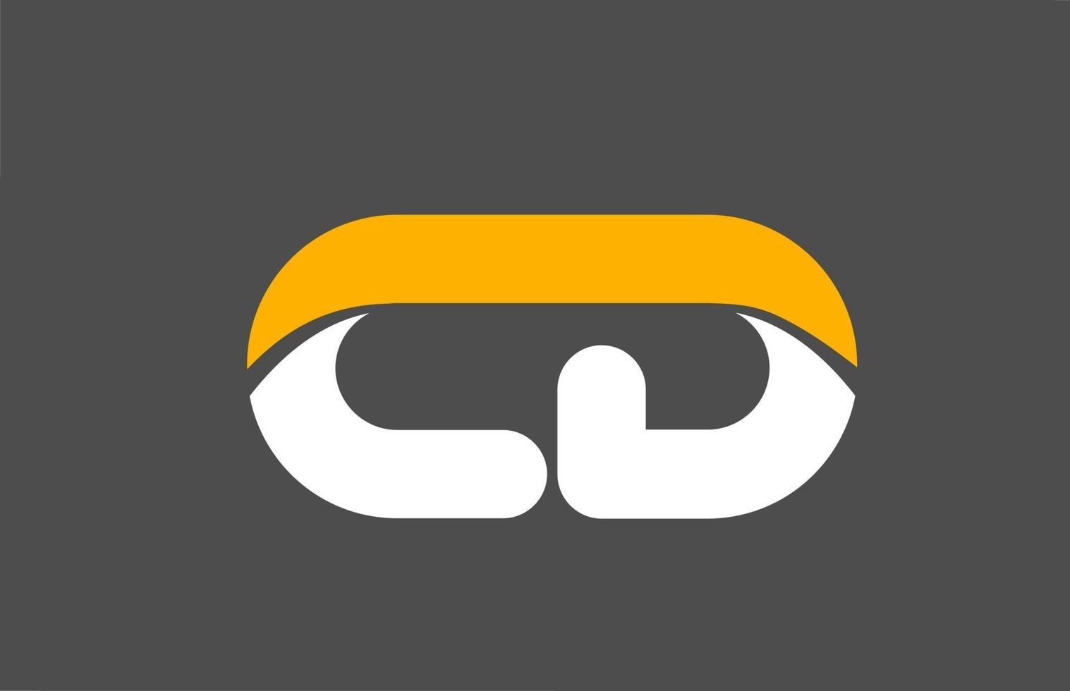 amarelo branco cinza combinação logotipo letra cd ícone de desenho de alfabeto cd vetor