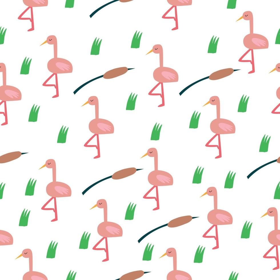 padrão sem emenda de vetor com flamingos. padrão para roupas, tecido