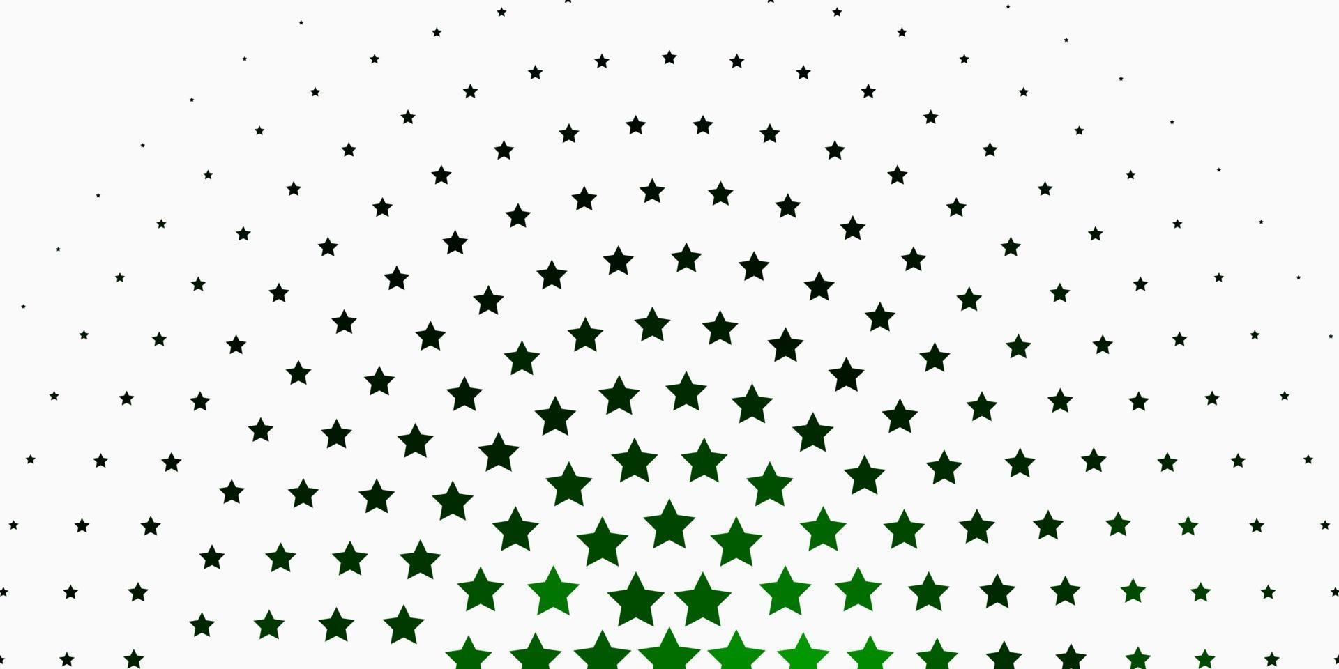 padrão de vetor verde claro com estrelas abstratas.