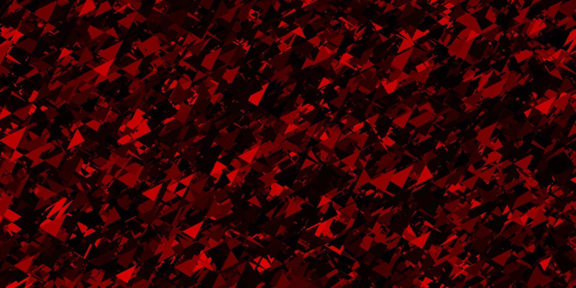 layout de vetor vermelho escuro com formas de triângulo.