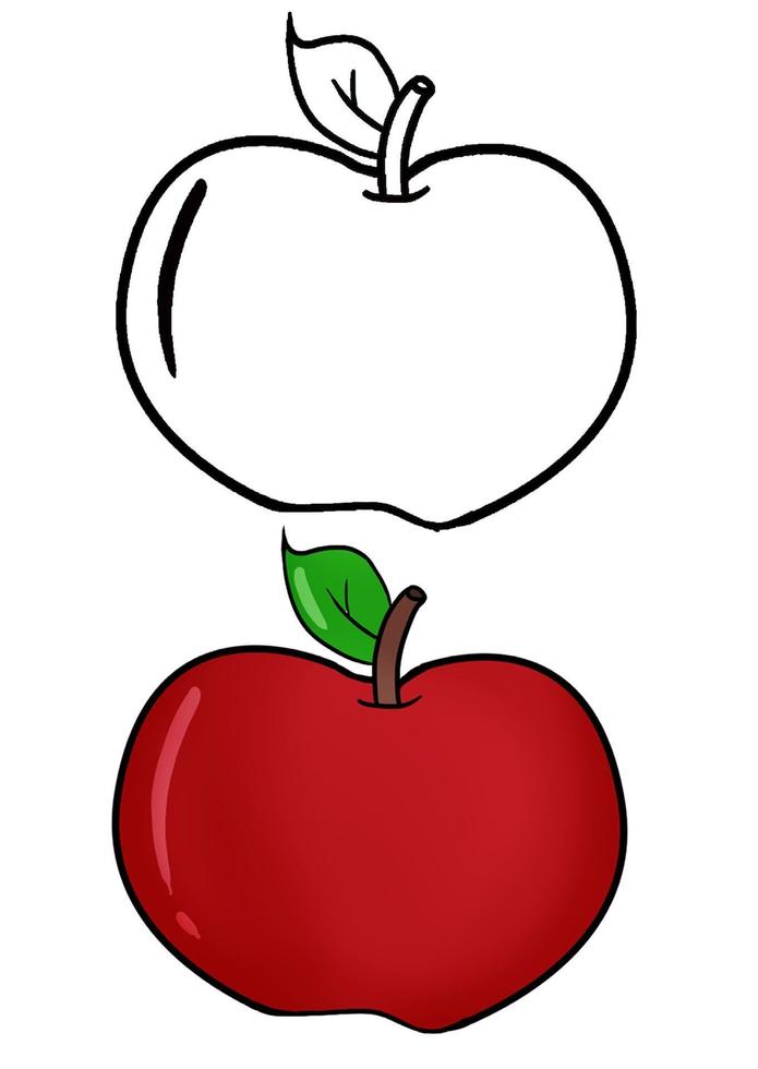 ilustração desenhada à mão do professor maçã vermelha vetor