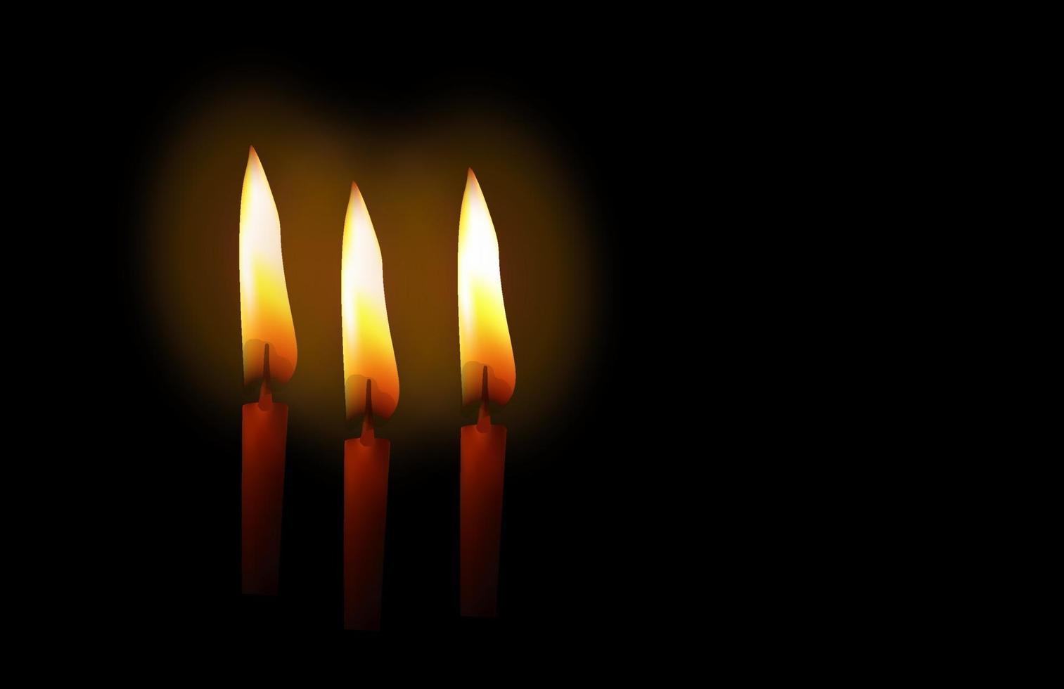 imagem vetorial à luz de velas com desfoque de fundo vetor