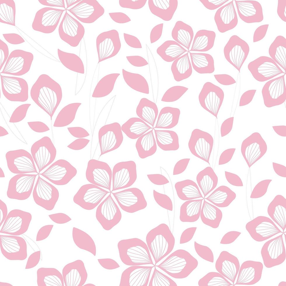 padrão sem emenda de flores rosa vetor