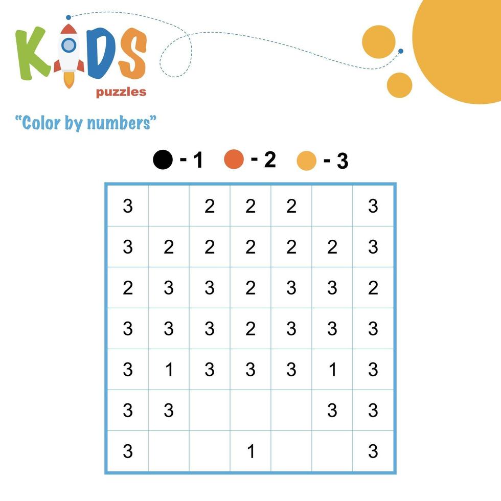 planilha matemática para impressão de cores por números vetor