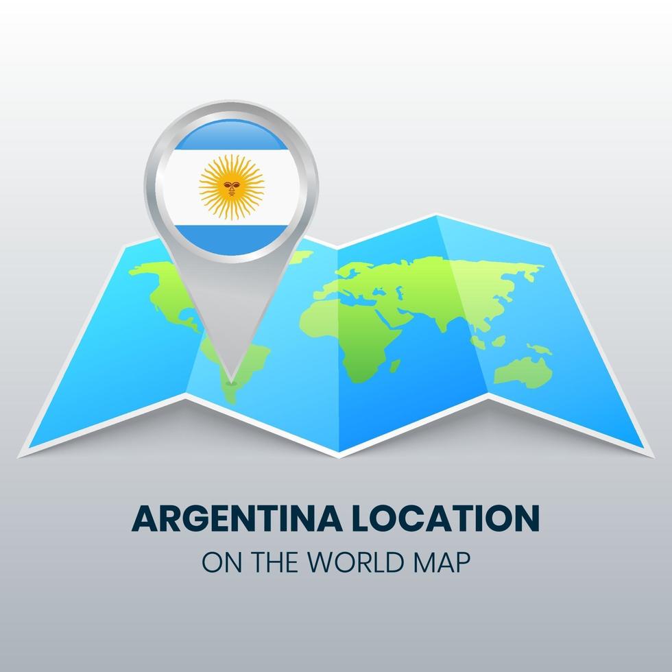 ícone de localização da argentina no mapa mundial vetor