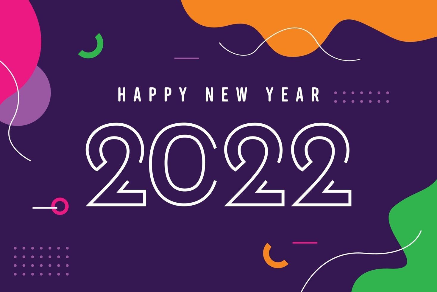 modelo de banner de feliz ano novo 2022. vetor