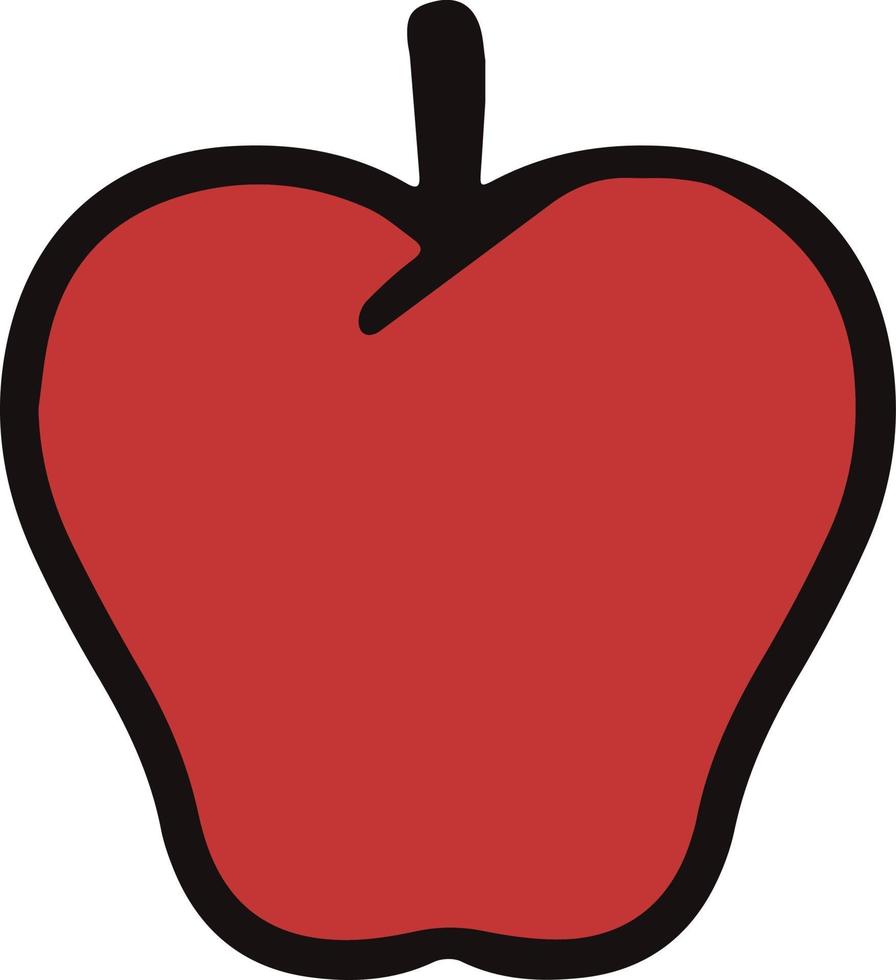 vetor isolado elemento de volta às aulas maçã vermelha