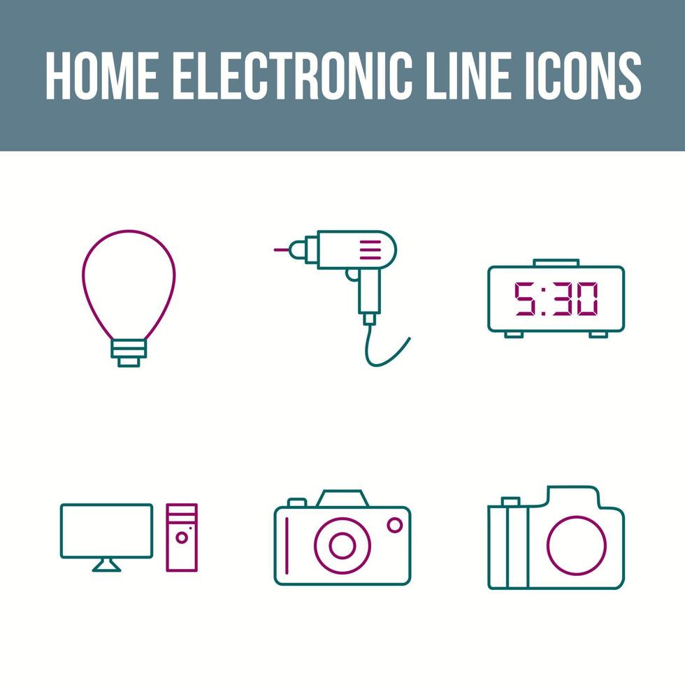 conjunto de ícones de vetor de eletrônicos domésticos exclusivo