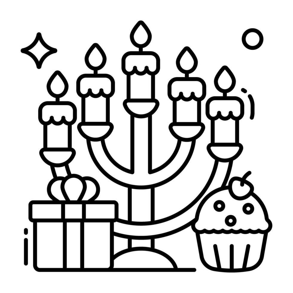 ícone de design exclusivo do candelabro vetor