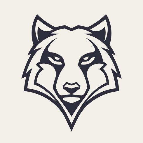 Ícone de vetor de mascote de lobo