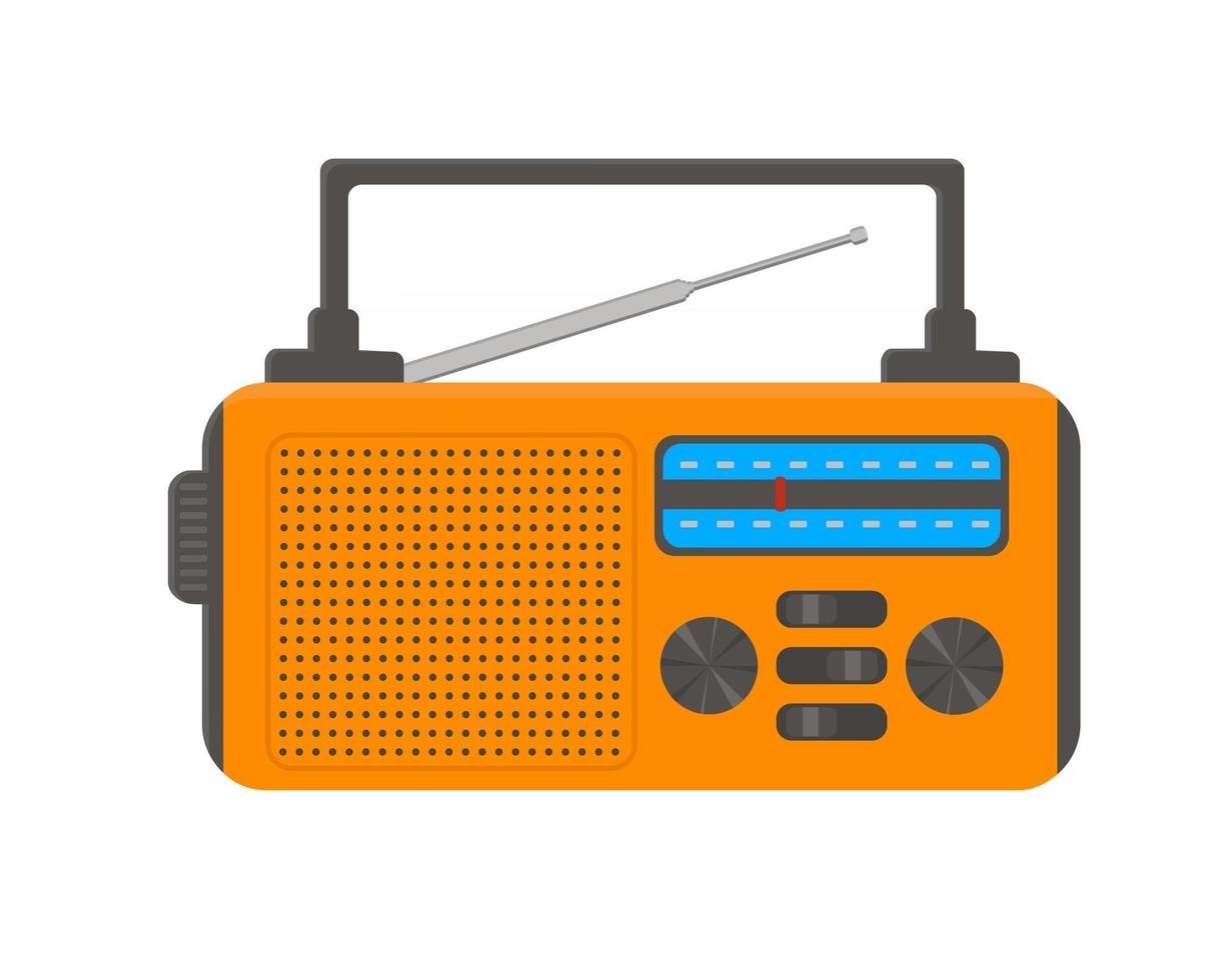 rádio portátil de emergência para acampamento, sobrevivência, turismo vetor