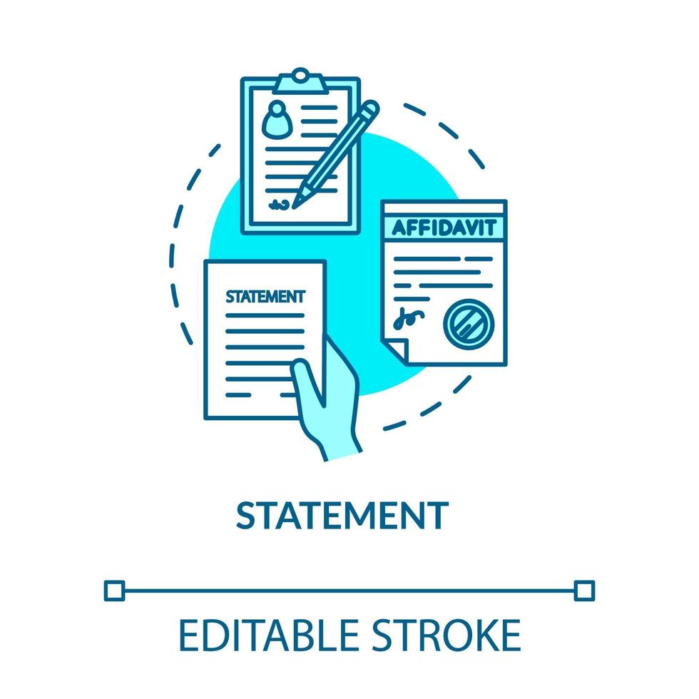 ícone do conceito turquesa de declaração vetor