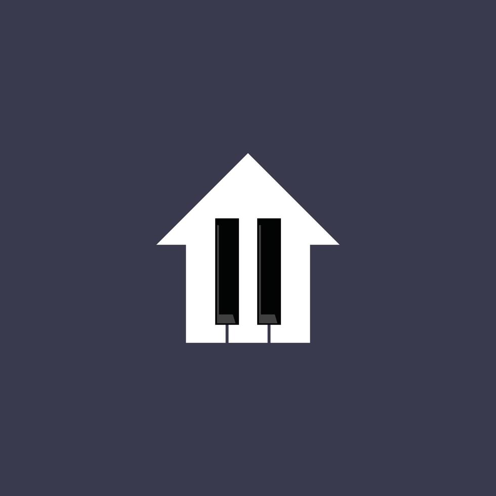 ícone de design de ilustração vetorial modelo de logotipo de piano vetor