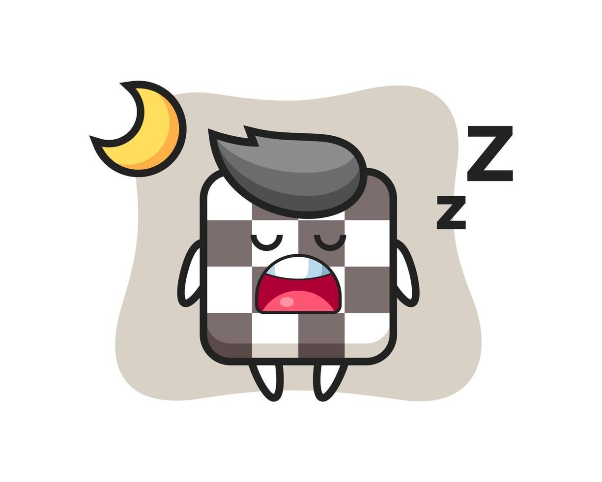 ilustração de personagem do tabuleiro de xadrez dormindo à noite vetor