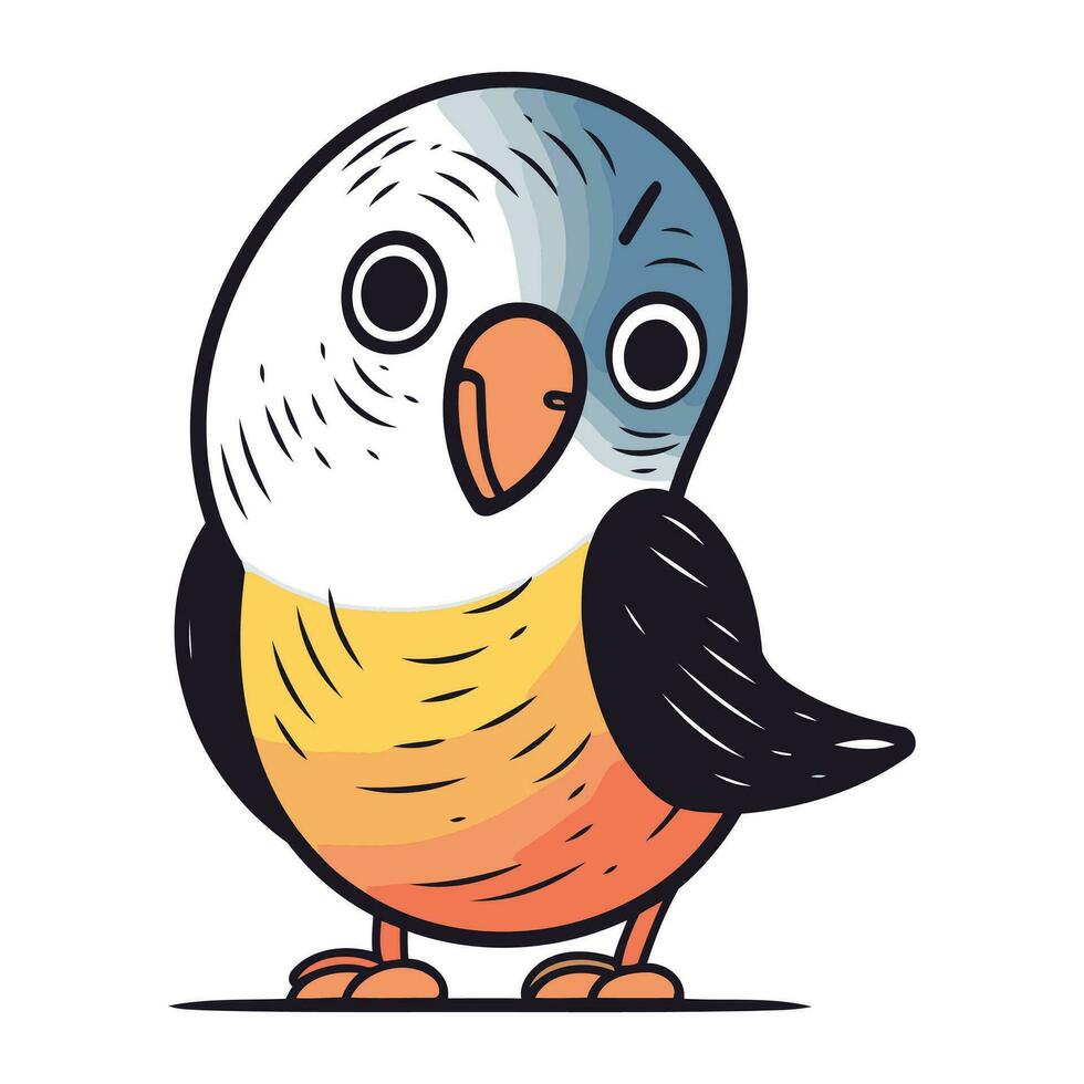 vetor ilustração do fofa desenho animado papagaio. isolado em branco fundo.