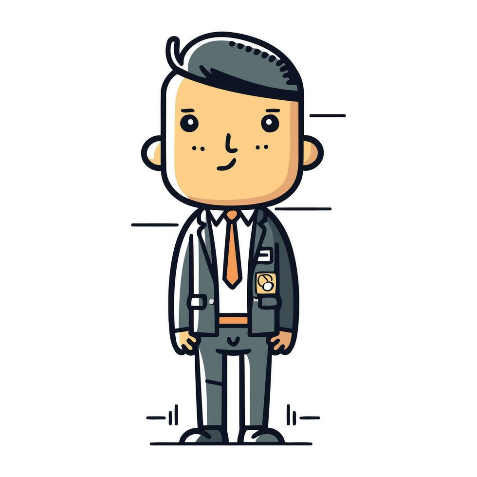 sorridente homem de negocios vestindo terno vetor desenho animado personagem ilustração