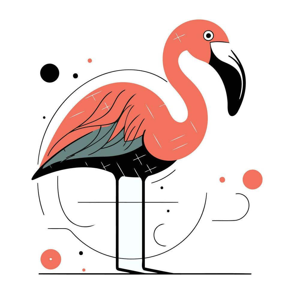 flamingo em uma branco fundo. vetor ilustração dentro plano estilo.