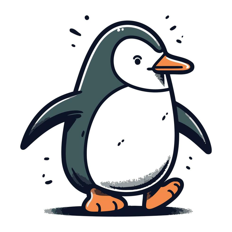 desenho animado pinguim. vetor ilustração do uma desenho animado pinguim.