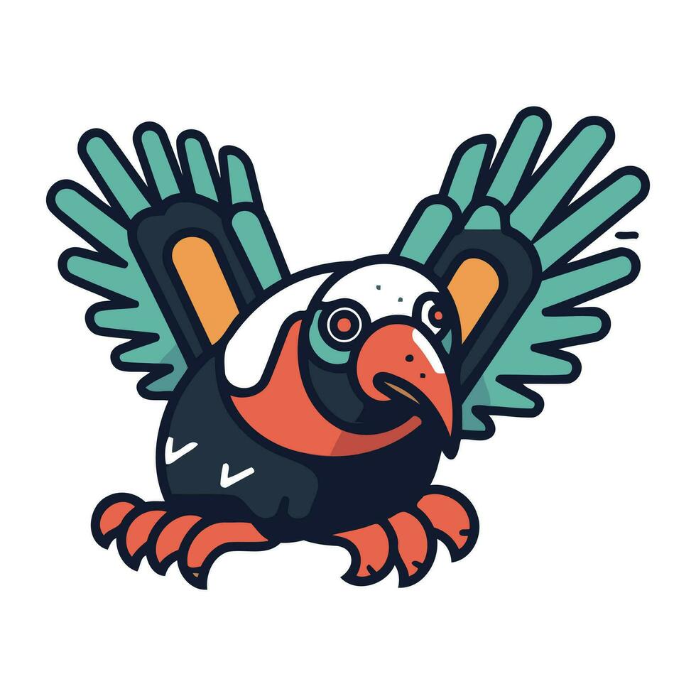 ilustração do uma Peru mascote com asas e pernas. vetor ilustração.