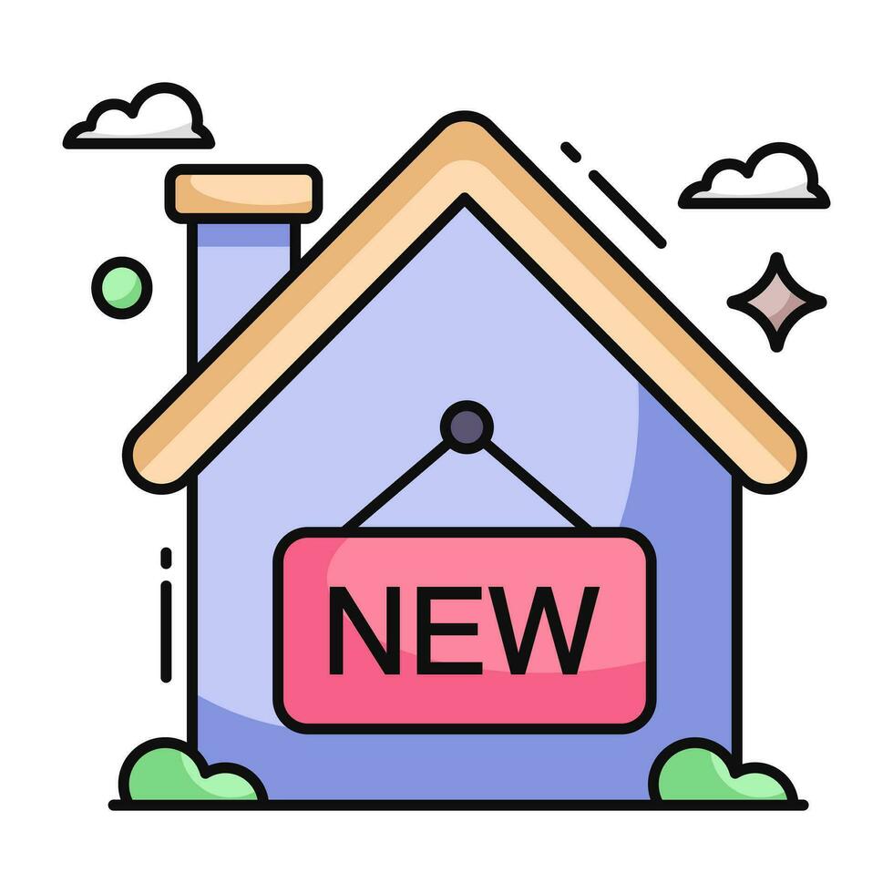 moderno Projeto ícone do Novo casa vetor