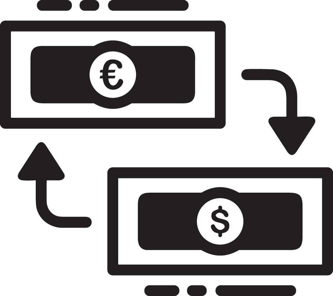 dinheiro troca Forma de pagamento ícone símbolo vetor imagem. ilustração do a dólar moeda moeda gráfico Projeto imagem