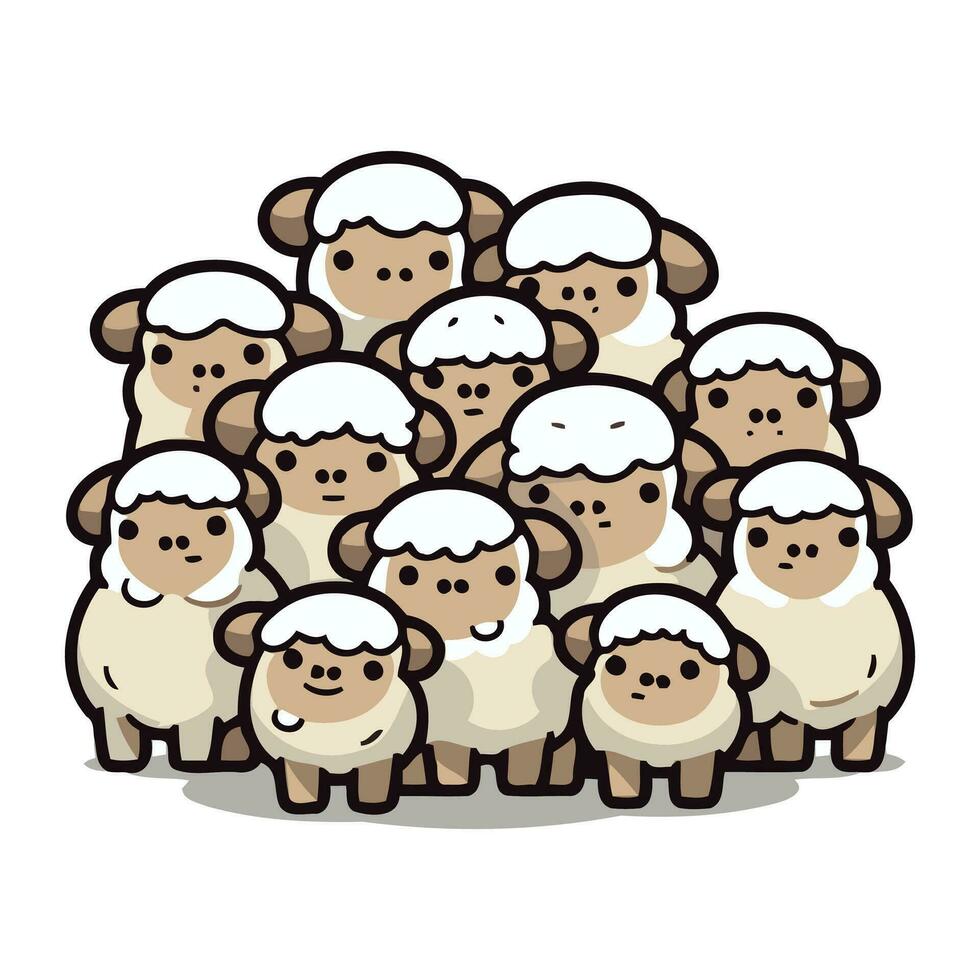 ovelha família desenho animado personagem vetor ilustração. fofa ovelha família.