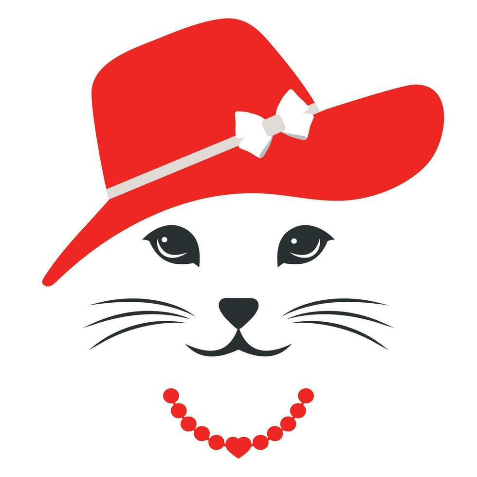 ilustração do uma fofa gato dentro uma chapéu vetor