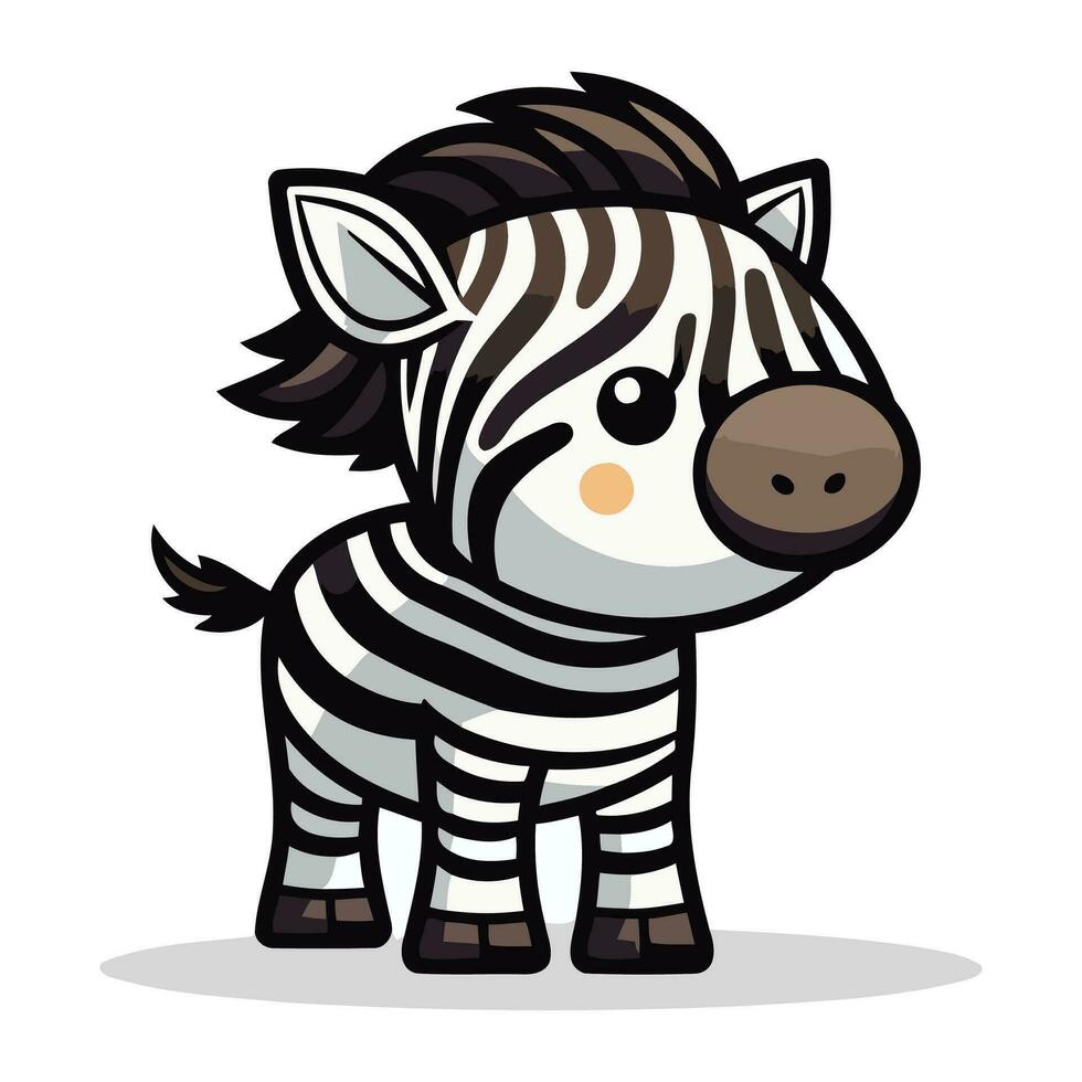 zebra desenho animado Projeto. animal jardim zoológico vida natureza personagem infância e adorável tema vetor ilustração