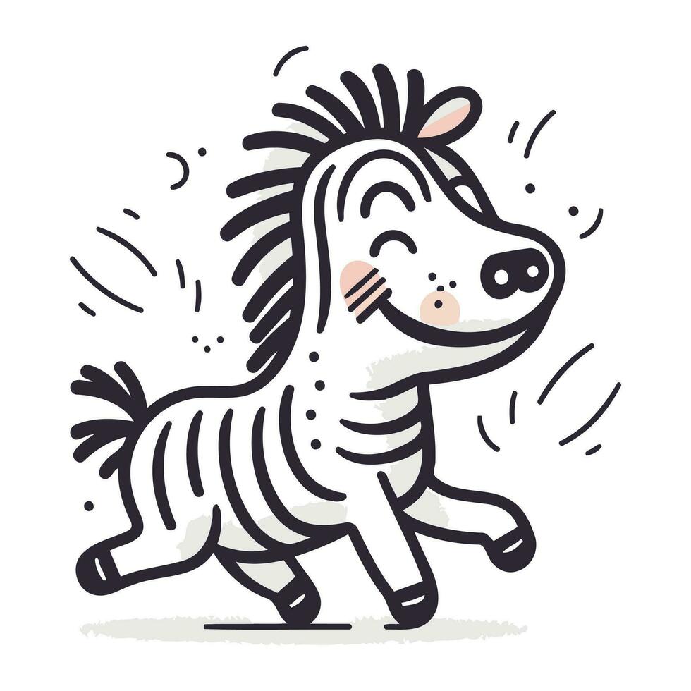 zebra rabisco ícone. desenho animado zebra vetor ilustração.