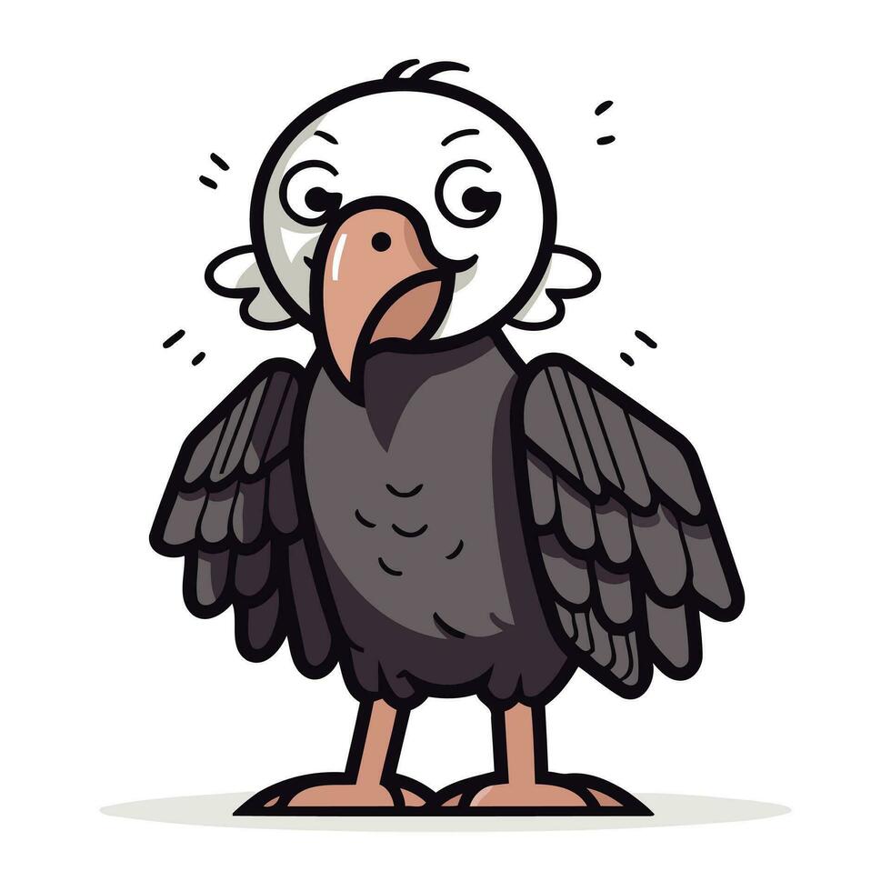 vetor ilustração do uma abutre. fofa desenho animado abutre.