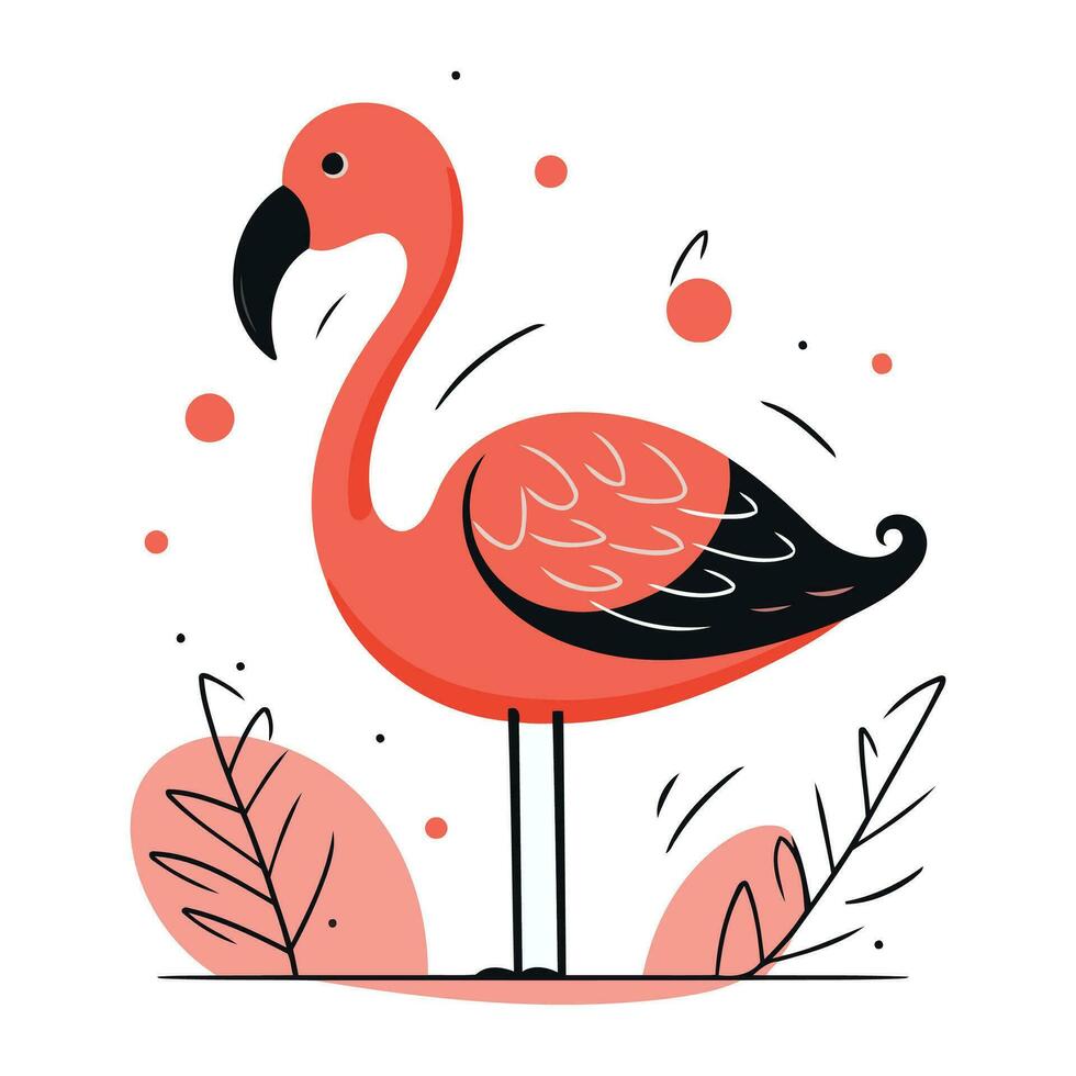 flamingo vetor ilustração. flamingo dentro plano estilo.