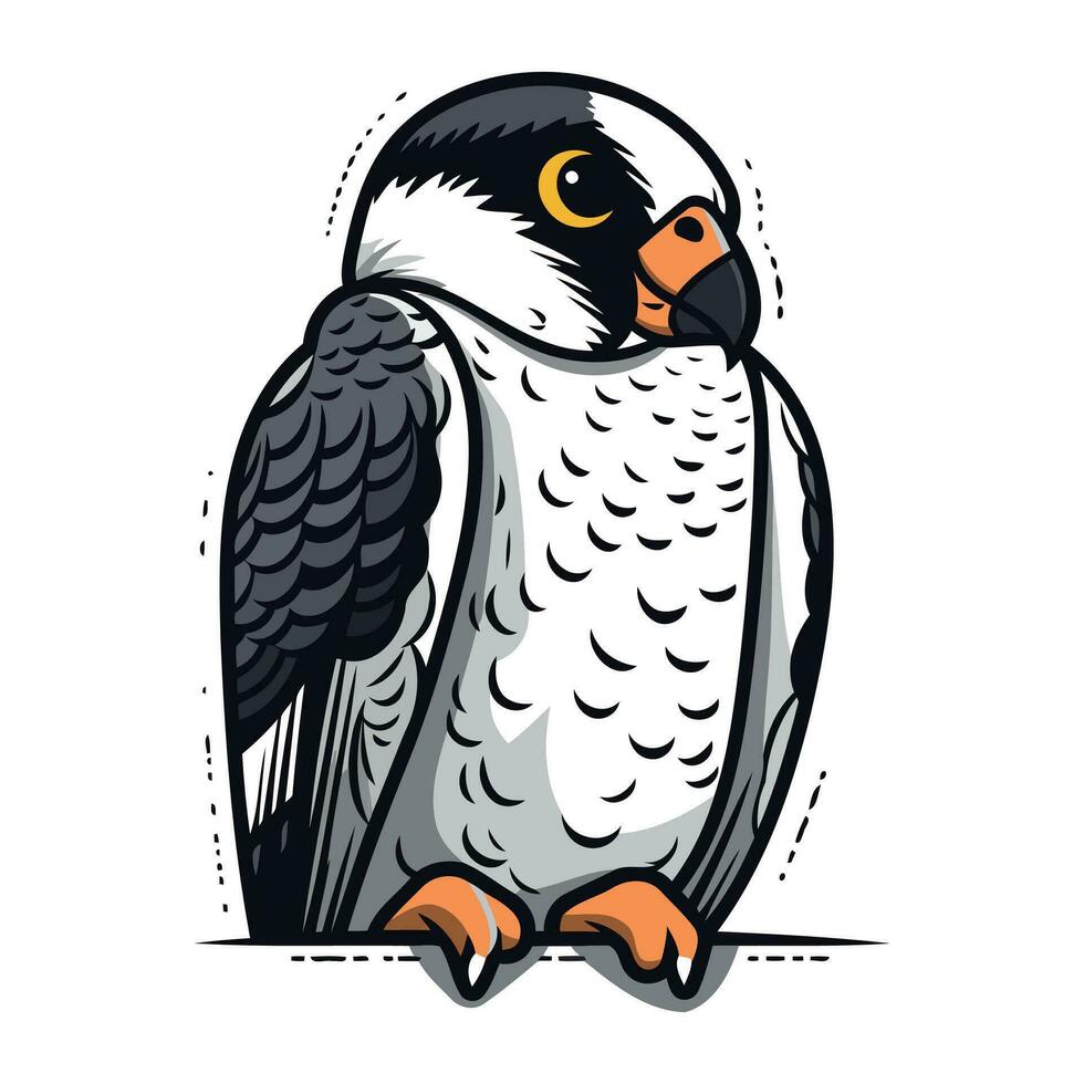 peregrino falcão. vetor ilustração em branco fundo.