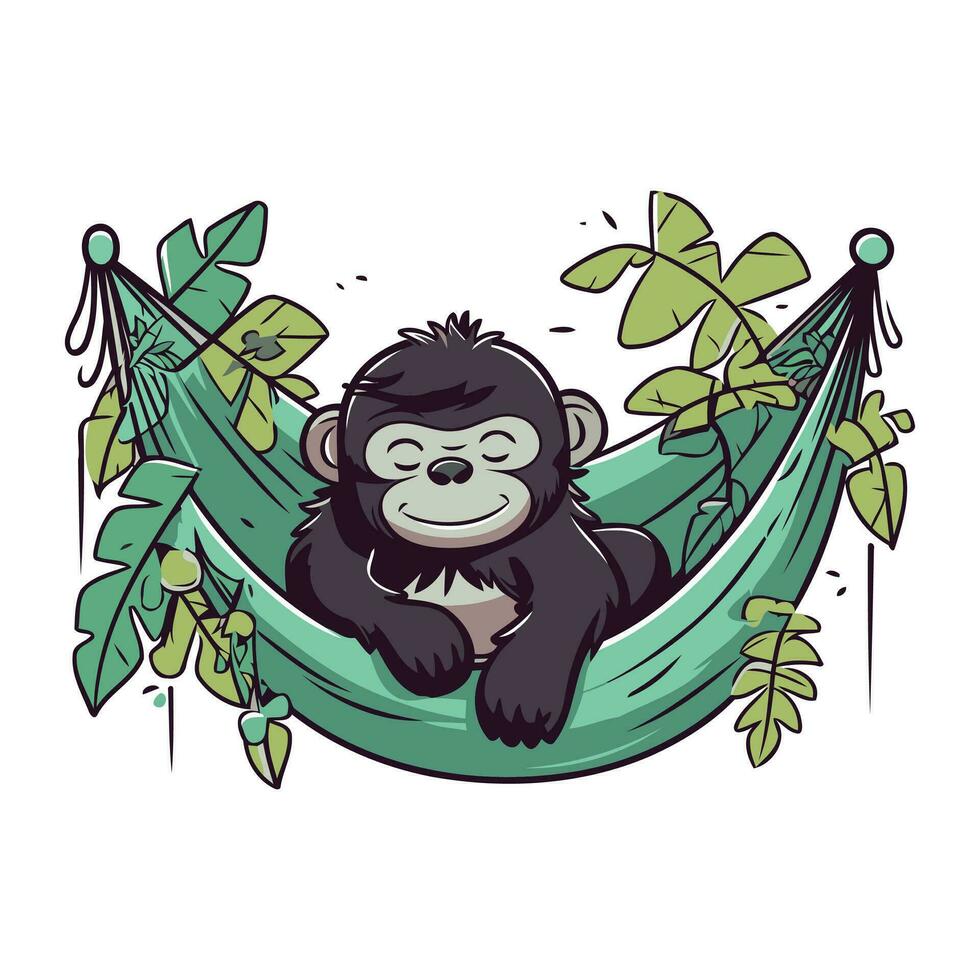 macaco dentro uma maca. vetor ilustração para seu Projeto.