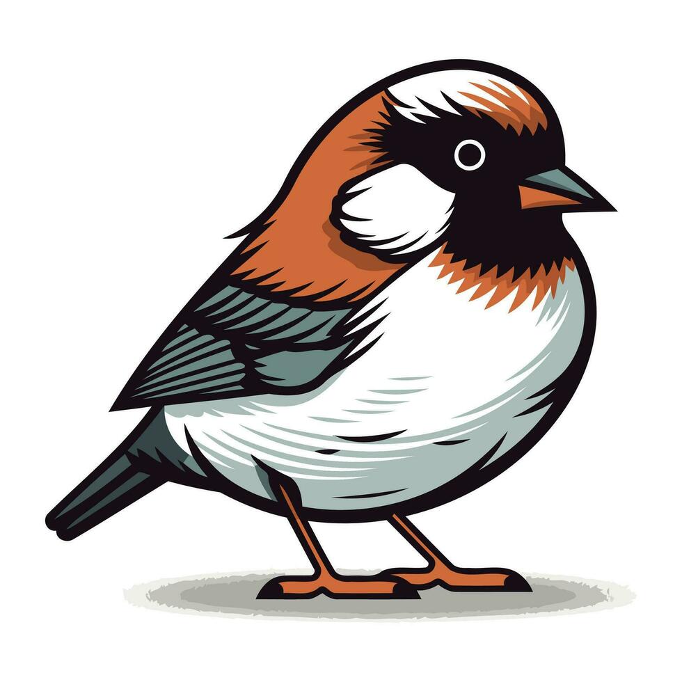 Dom-fafe pássaro isolado em uma branco fundo. vetor ilustração.