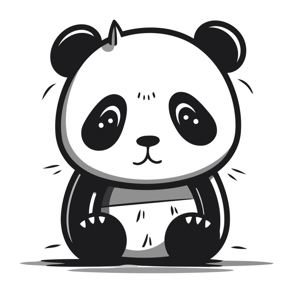 fofa panda Urso isolado em branco fundo. vetor ilustração.