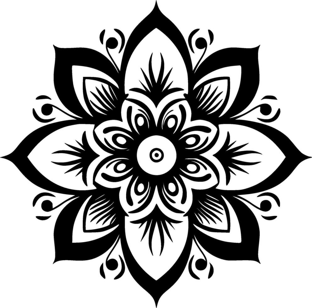 mandala - Preto e branco isolado ícone - vetor ilustração