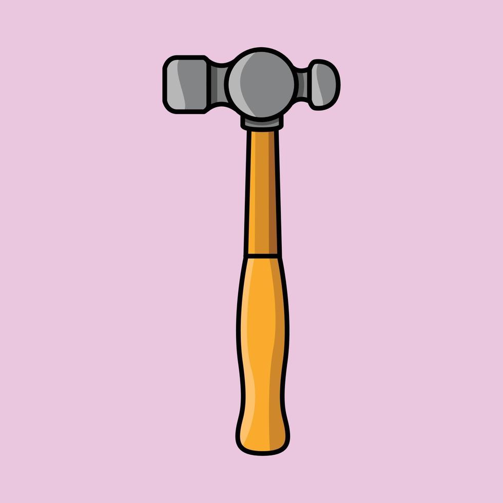 ilustração do ícone do vetor dos desenhos animados do martelo da bola de peen