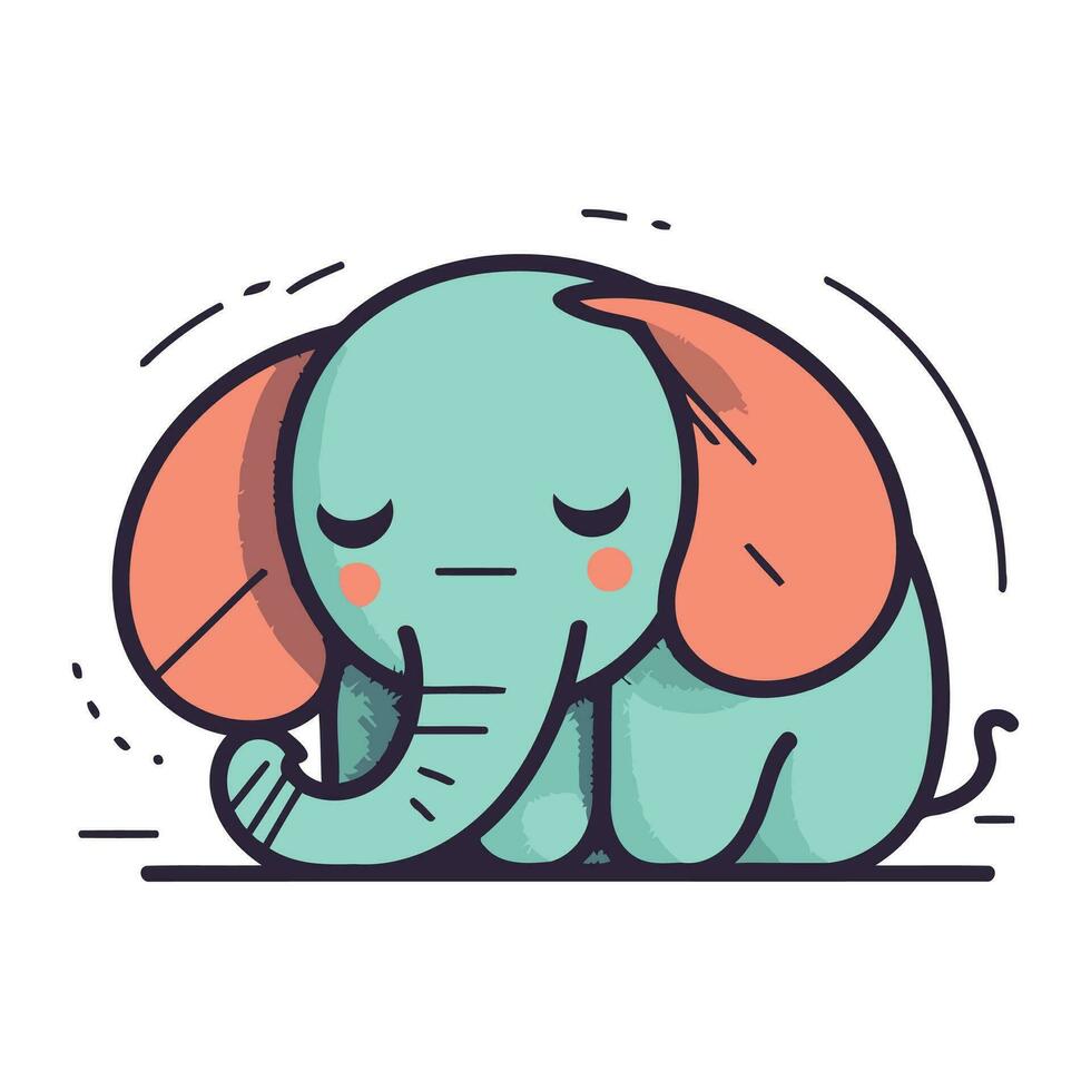 fofa elefante desenho animado vetor ilustração. fofa bebê elefante personagem.