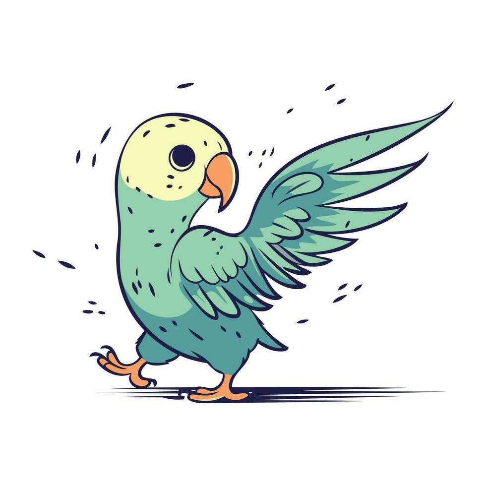 desenho animado papagaio. vetor ilustração do uma fofa animal papagaio.