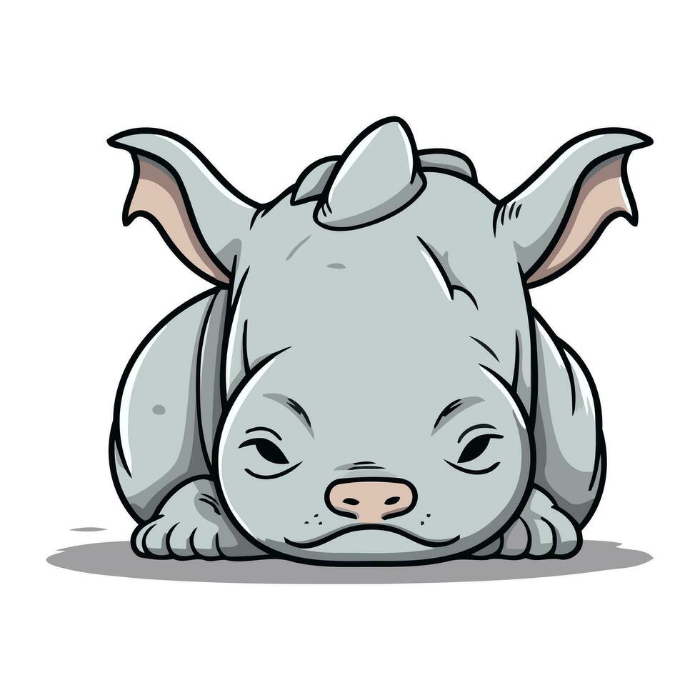 rinoceronte isolado em uma branco fundo. vetor ilustração.