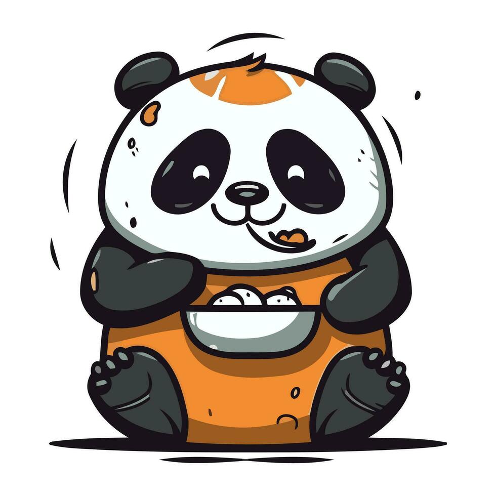 fofa desenho animado panda. vetor ilustração. isolado em branco fundo.