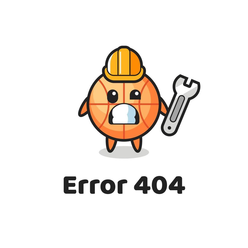 erro 404 com o mascote fofo do basquete vetor
