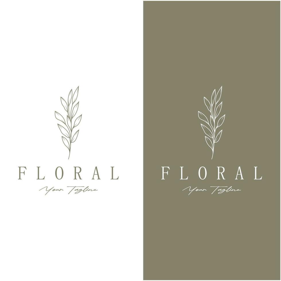 elegante floral e folha quadro. delicado botânico vetor ilustração para rótulos, spas, corporativo identidade, e Casamento convites