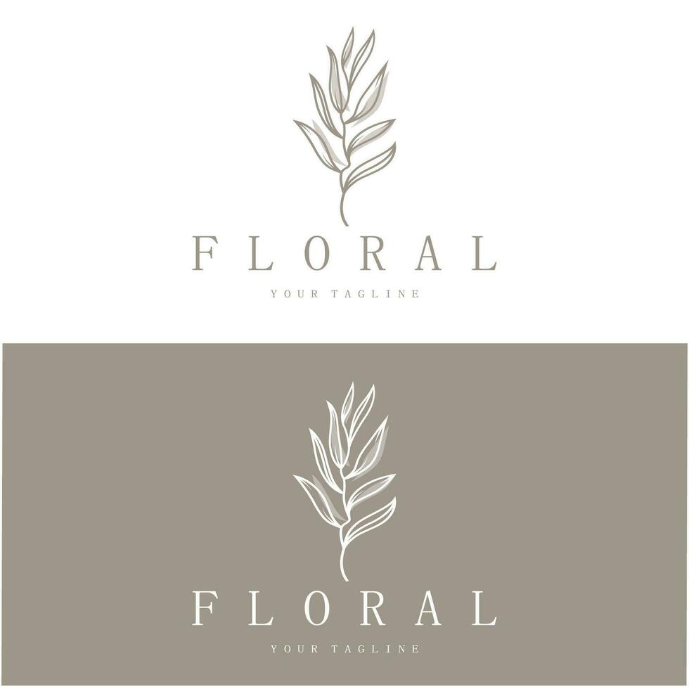 elegante floral e folha quadro. delicado botânico vetor ilustração para rótulos, spas, corporativo identidade, e Casamento convites