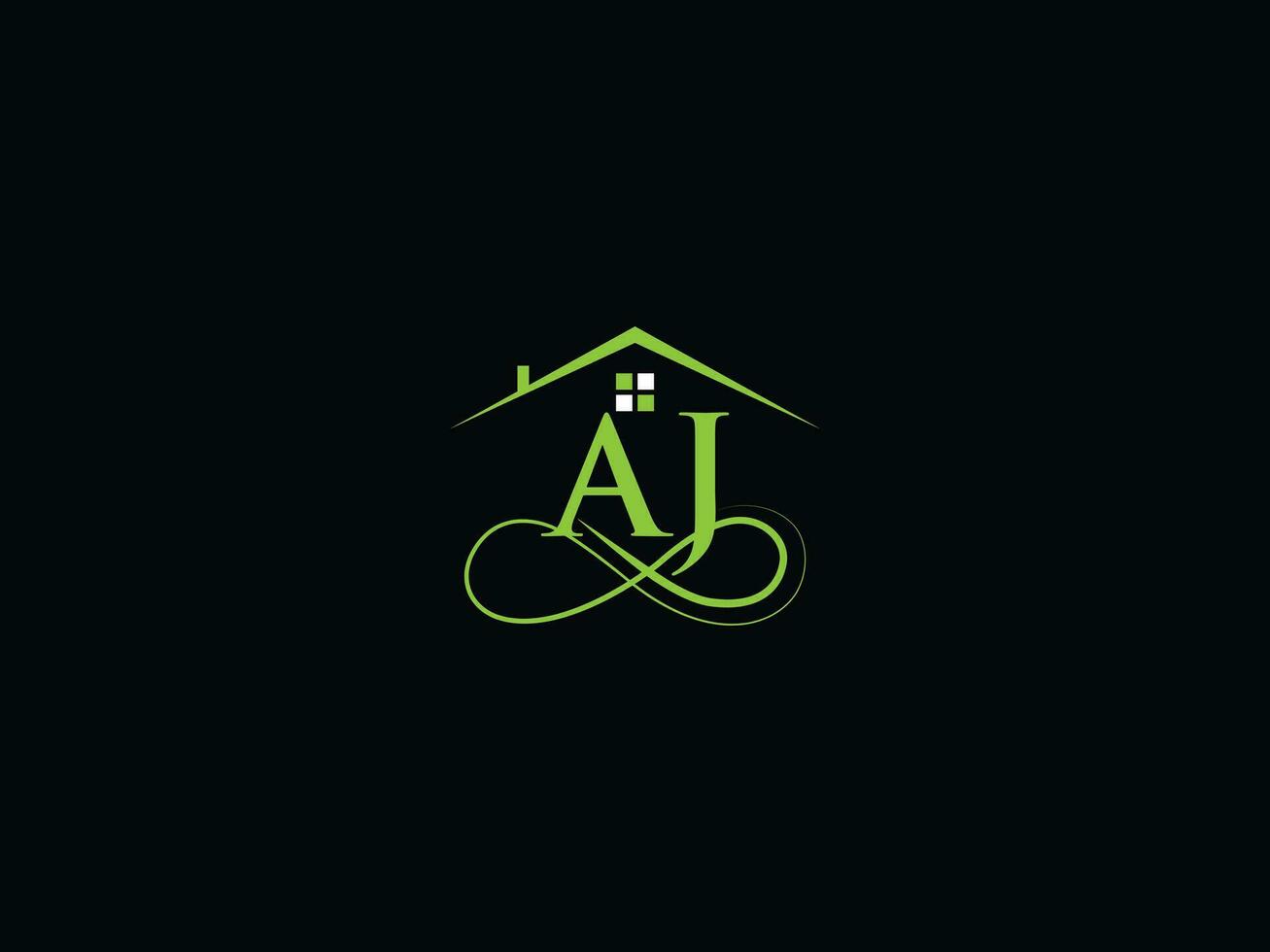 abstrato aj logotipo carta, construção aj luxo real Estado logotipo para o negócio vetor